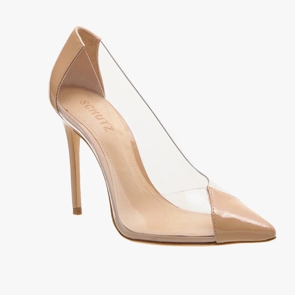 SCHUTZ Cendi Transparent Clear Point Toe Stiletto Pumps Heels - Picture 1 of 8